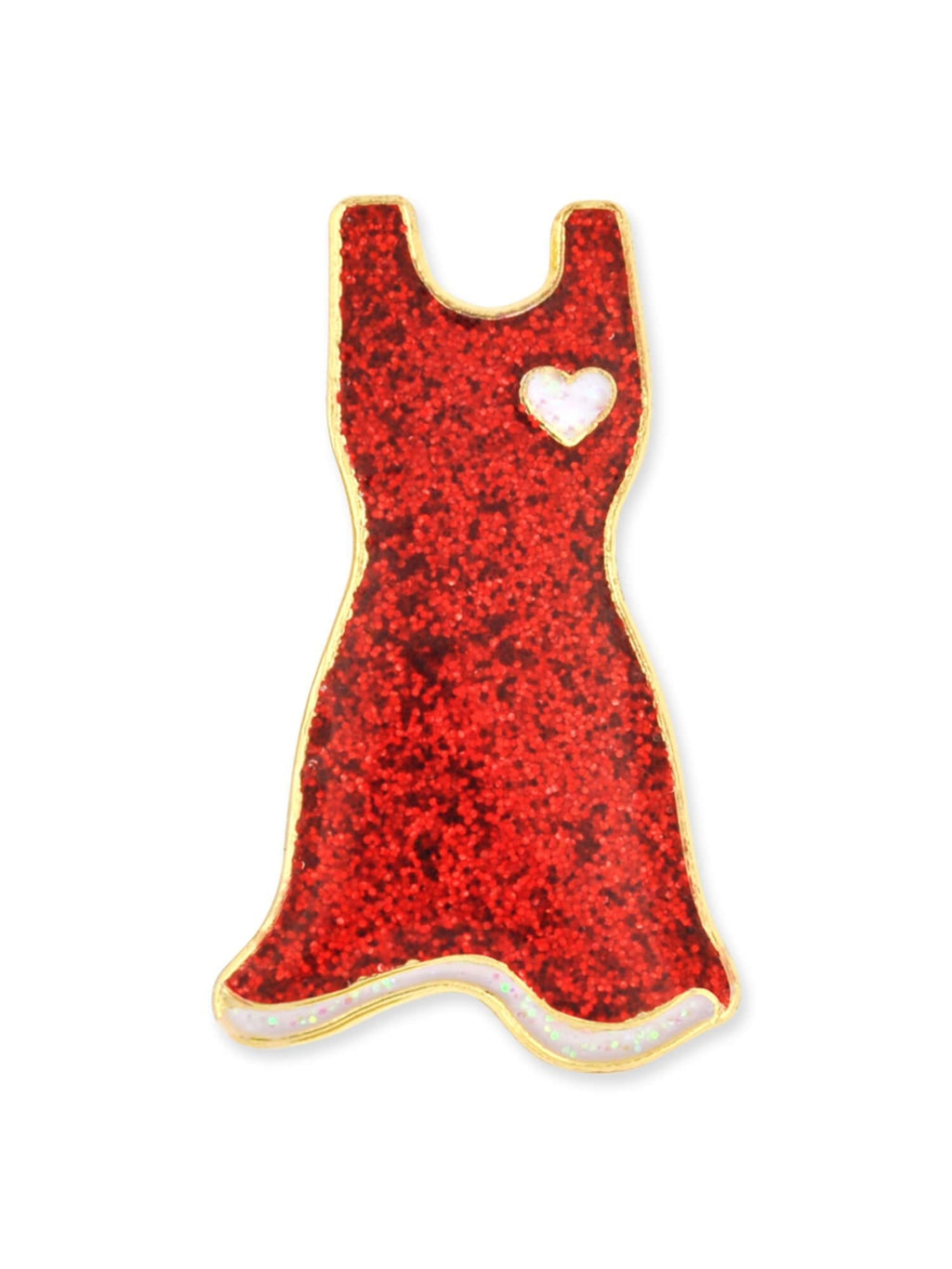 [Australia] - PinMart Glitter Red Dress American Heart Month Enamel Lapel Pin 1 Piece 