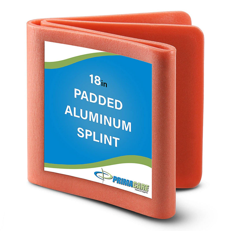 [Australia] - Primacare IS-5218 18" Padded Aluminium Splint for Hands, Legs, Fractured Limbs, Nose, Ankle or Braces, Universal Waterproof Medical Tactical Splints for First Aid and Emergency Support, Orange 