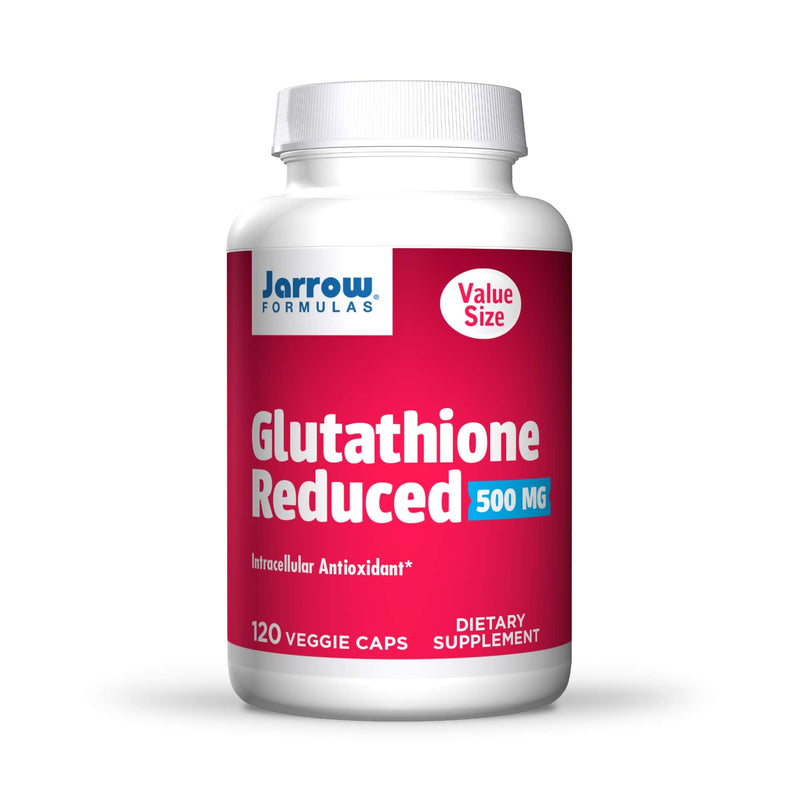 [Australia] - Jarrow Formulas Glutathione Reduced 500 mg - 120 Veggie Caps - Pharmaceutical Grade Glutathione - Intracellular Antioxidant - Bolsters Regeneration of Vitamin C & E Levels in Body - 120 Servings 120 Count (Pack of 1) 