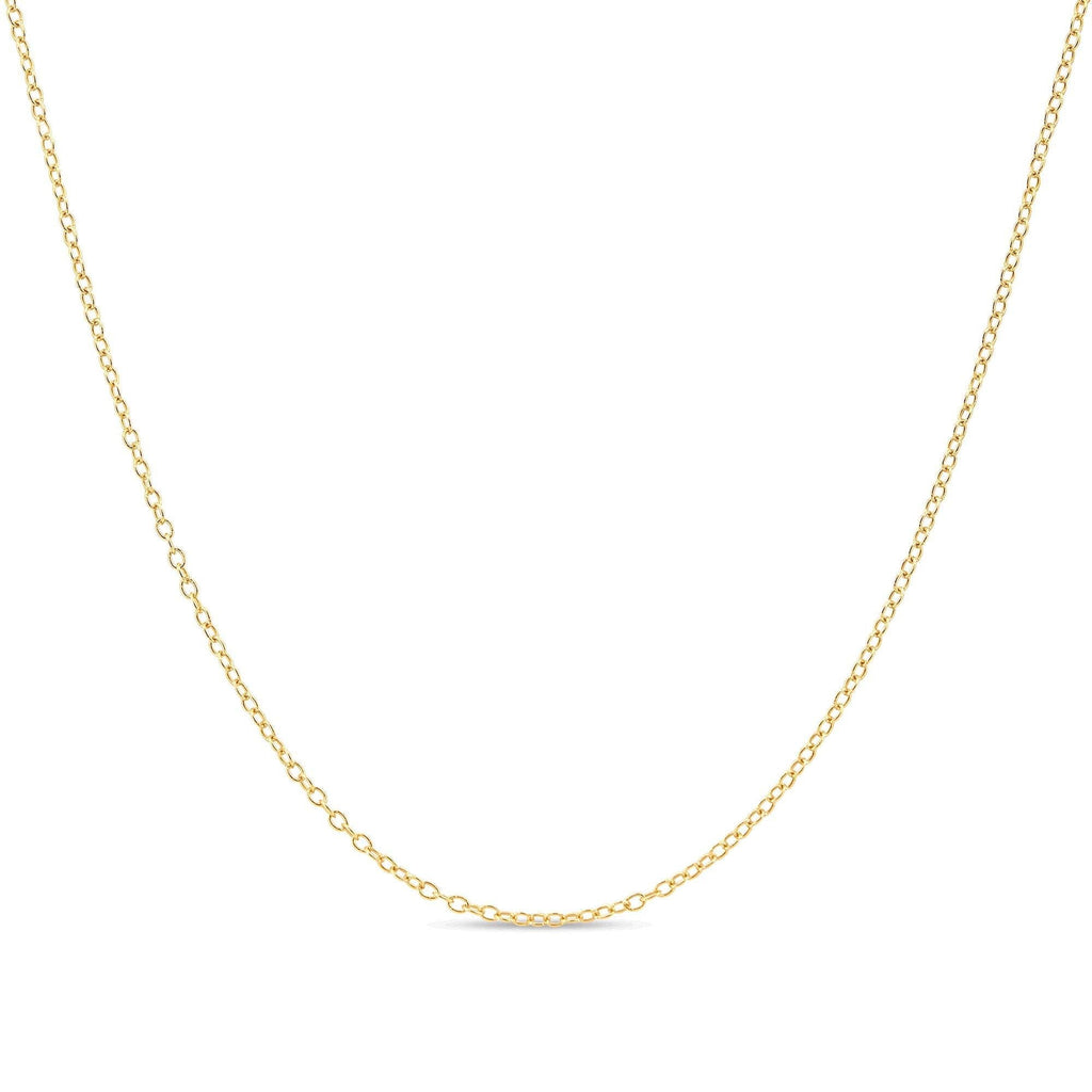 [Australia] - 14k Gold over Sterling Silver 1.3mm Cable Chain Necklace 14.0 Inches 