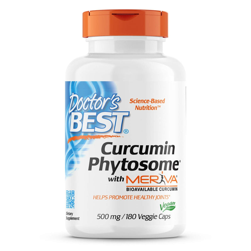 [Australia] - Doctor's Best Curcumin Phytosome with Meriva, Non-GMO, Vegan, Gluten Free, Soy Free, Joint Support, 500 mg 180 Veggie Caps (DRB-00230) 180 Count (Pack of 1) 