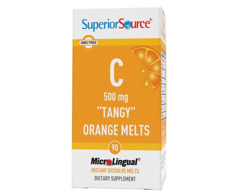 [Australia] - Superior Source Vitamin C 500 mg Sublingual Tablets - Buffered VIT C Tangy Orange Melts - Immune System Booster, Energy Vitamins - 90 Count 