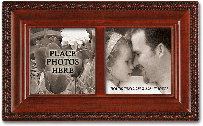 [Australia] - Cottage Garden Personalize with Own Photo Woodgrain Rope Trim Jewelry Music Box Plays Wonderful World 