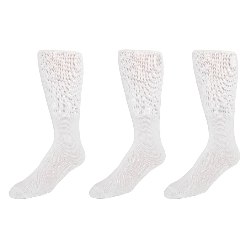 [Australia] - Extra Wide Tube Socks White Fit Shoes 9-15 Up to 6E 3-Pair Pack Made in USA… 