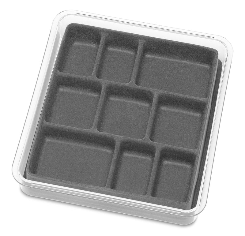 [Australia] - Whitmor Stackable 9 Section Jewelry Tray, Grey,White 9-Section 