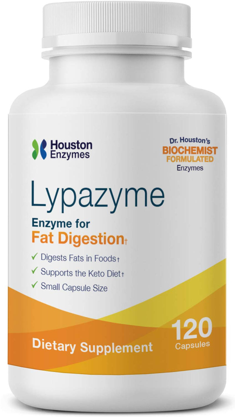 [Australia] - Houston Enzymes – Lypazyme – 120 Capsules – Professionally Formulated with 3 Different Lipase Enzymes – Supports Complete Breakdown of Triglyceride Fats – Excellent for High-Fat Diets 