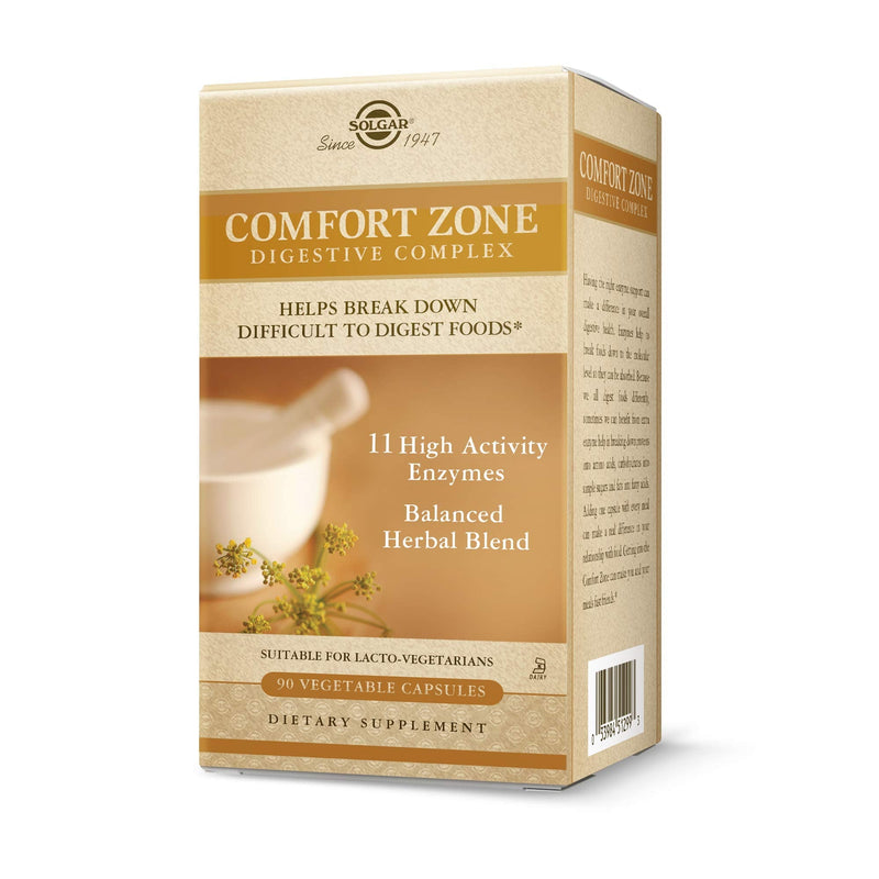 [Australia] - Solgar Comfort Zone Digestive Complex, 90 Vegetable Capsules - Enzymes for Digestion - Support The Body’s Natural Digestive Process - Break Down Difficult To Digest Foods - Kosher - 90 Servings 