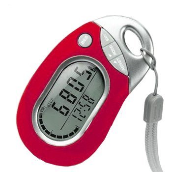 [Australia] - Pedusa PE-771 Tri-Axis Multi-Function Pocket Pedometer - Red With Holster/Belt Clip 