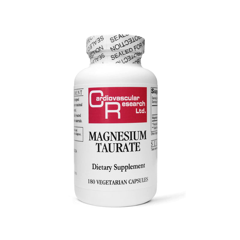 [Australia] - Cardiovascular Research Magnesium Taurate 125 mg, Creamy White, 180 Capsules (MAGT2) 180 Count (Pack of 1) 