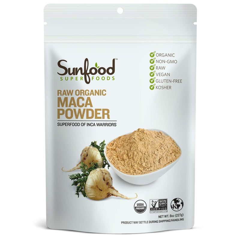 [Australia] - Sunfood Superfoods Maca Powder | Raw, Organic, Non-GMO, Vegan, Gluten Free, Kosher | Single Ingredient Product | Ultra-Clean (No Additives, Fillers or Preservatives) | 8oz Bag 8 Ounce (Pack of 1) 