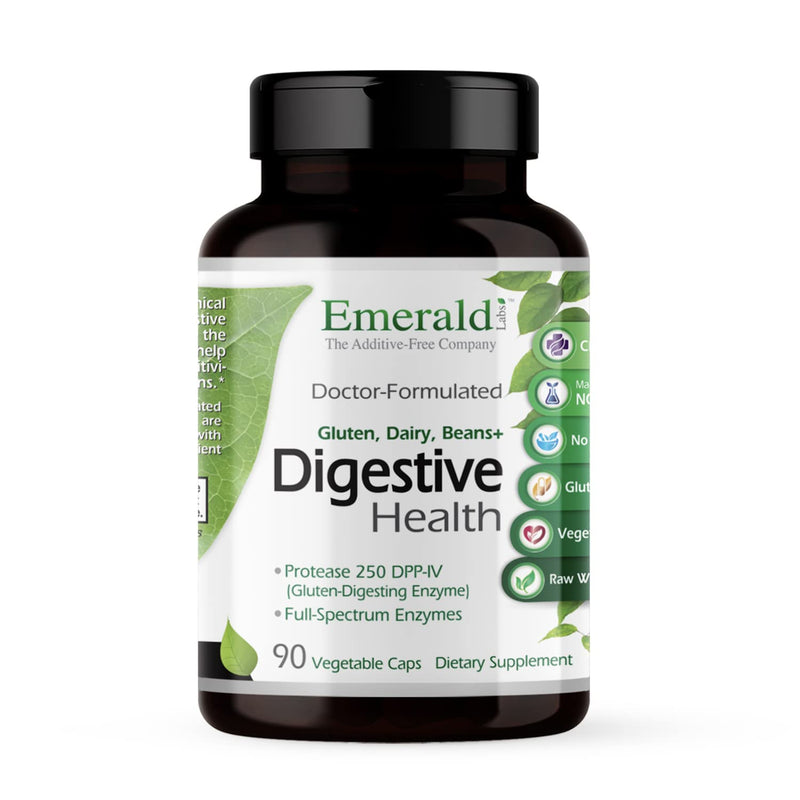 [Australia] - Emerald Labs Digestive Health - with Protease 250 DPP-IV, Probiotics and Full-Spectrum Digestive Enzymes - 90 Vegetable Capsules 