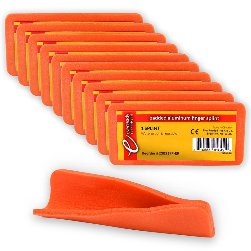 [Australia] - Ever Ready First Aid Padded Aluminum Finger Splints 4" x 2" - 10 Pack 