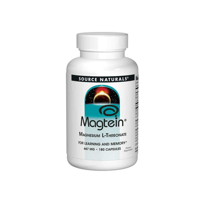 [Australia] - Source Naturals Magtein Magnesium L-Threonate 667mg Supports Focus, Mood, Healthy Memory, Cognitive Function, Sleep - 180 Capsules 