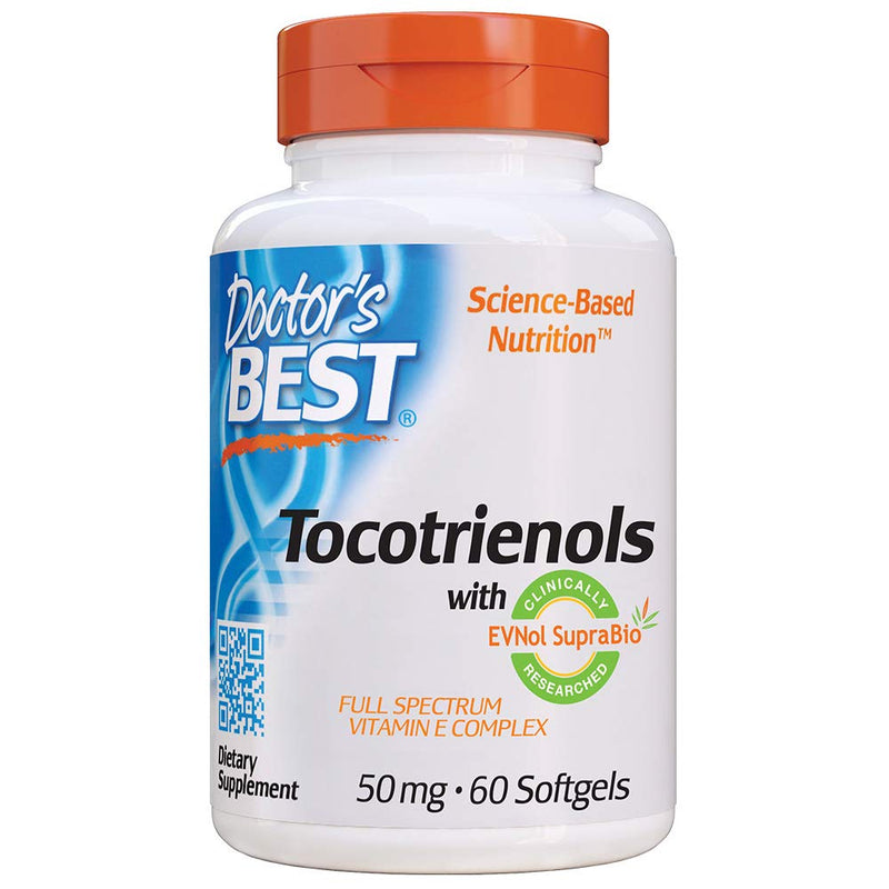 [Australia] - Doctor's Best Tocotrienols contains EVNol SupraBio Full Spectrum Vitamin E Complex, 60 Count 60 Count (Pack of 1) 