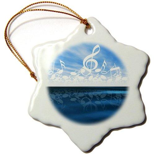 [Australia] - 3dRose orn_99589_1 Music Notes As Clouds and Beautiful Accents Designer Original-Snowflake Ornament, 3-Inch, Porcelain 3 inch Snowflake Porcelain Ornament 
