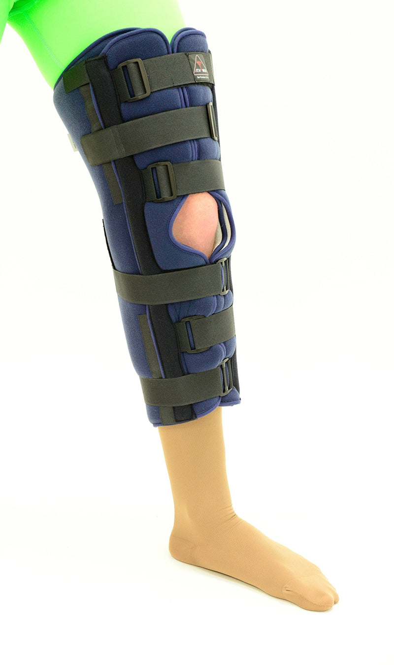 [Australia] - Tri-Panel Knee Immobilizer Brace, Supportive & Adjustable Splint for Knee, Post-Surgery or Injury Recovery Knee Brace Stabilizer, 16 inches 16 Inch 