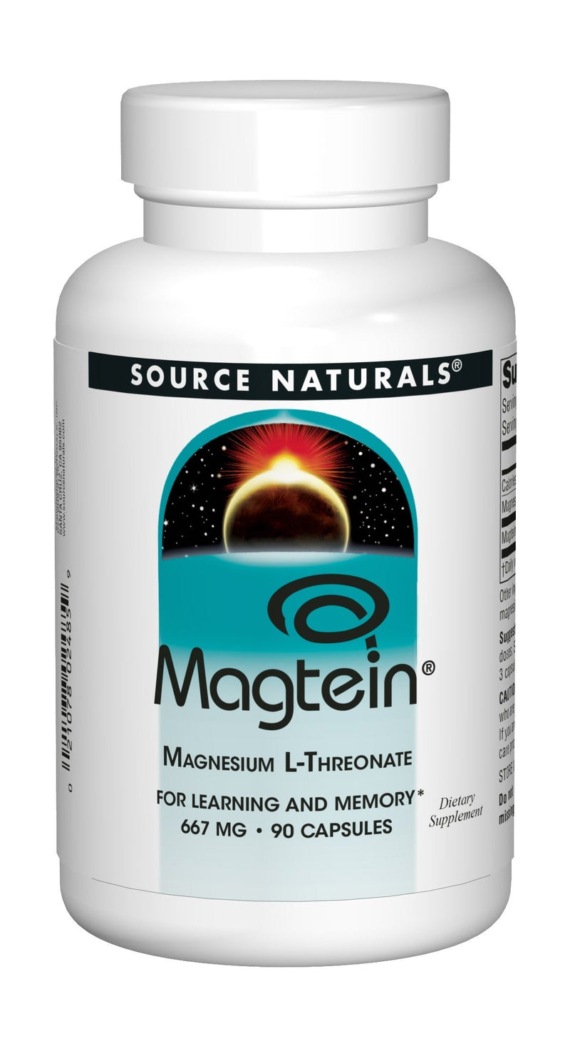[Australia] - Source Naturals Magtein Magnesium L-Threonate 667mg Supports Focus, Mood, Healthy Memory, Cognitive Function, Sleep - 90 Capsules 