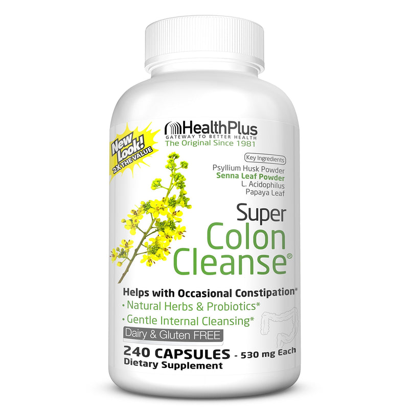 [Australia] - Health Plus Inc Super Colon Cleanse 530 mg 240 Capsules, Package may vary 240 Count (Pack of 1) 