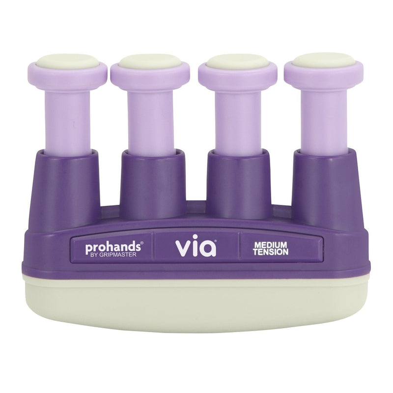 [Australia] - PROHANDS VIA Hand Exerciser, Finger Exerciser (Hand Grip Strengthener), Spring-Loaded, Finger-Piston System, Isolate and Exercise Each Finger 6 lb (Medium Tension) Purple - Via 