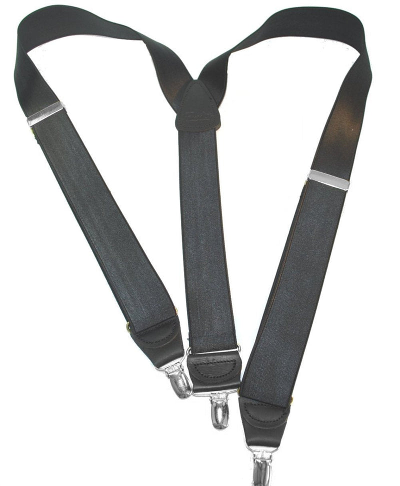 [Australia] - Hold-Ups Gray 1-1/2" Satin Finish Corporate Suspenders Y-back Silver clips 