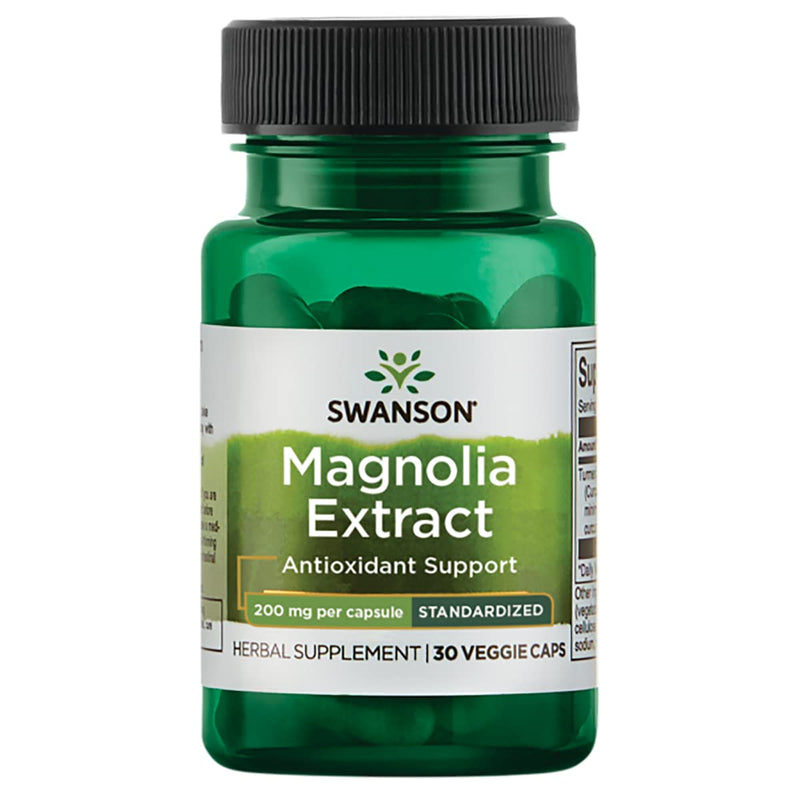 [Australia] - Swanson Magnolia Bark - Herbal Supplement Traditionally Used to Promote Nervous System & Digestive Health Support - May Promote Respiratory Health & Stress Support - (30 Veggie Capsules, 200mg Each) 1 