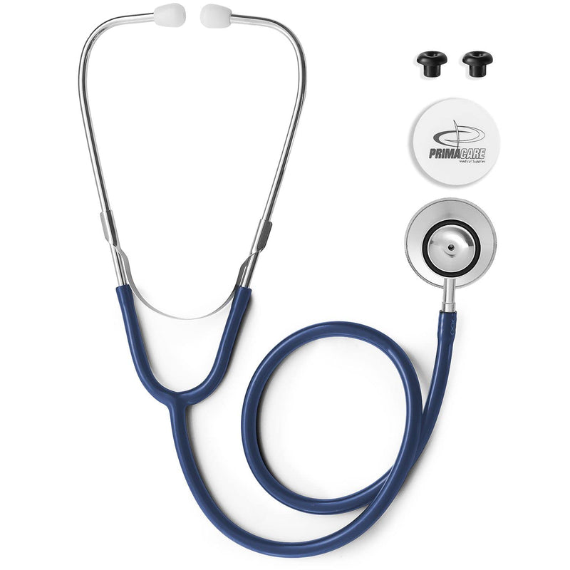 [Australia] - Primacare DS-9290-BL Adult Size 22 Inch Stethoscope for Diagnostics and Screening Instruments, Lightweight and Aluminum Double Head Flexible Stethoscope, Blue 