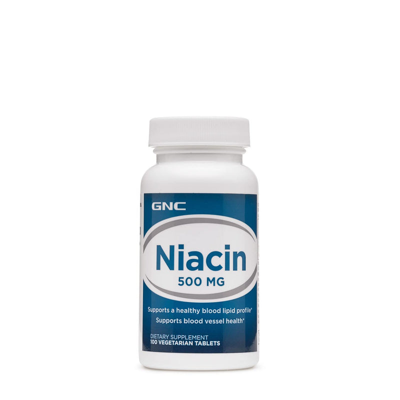 [Australia] - GNC Niacin 500mg, 100 Vegetarian Tablets, Supports Blood Vessel Health 100 Servings (Pack of 1) 