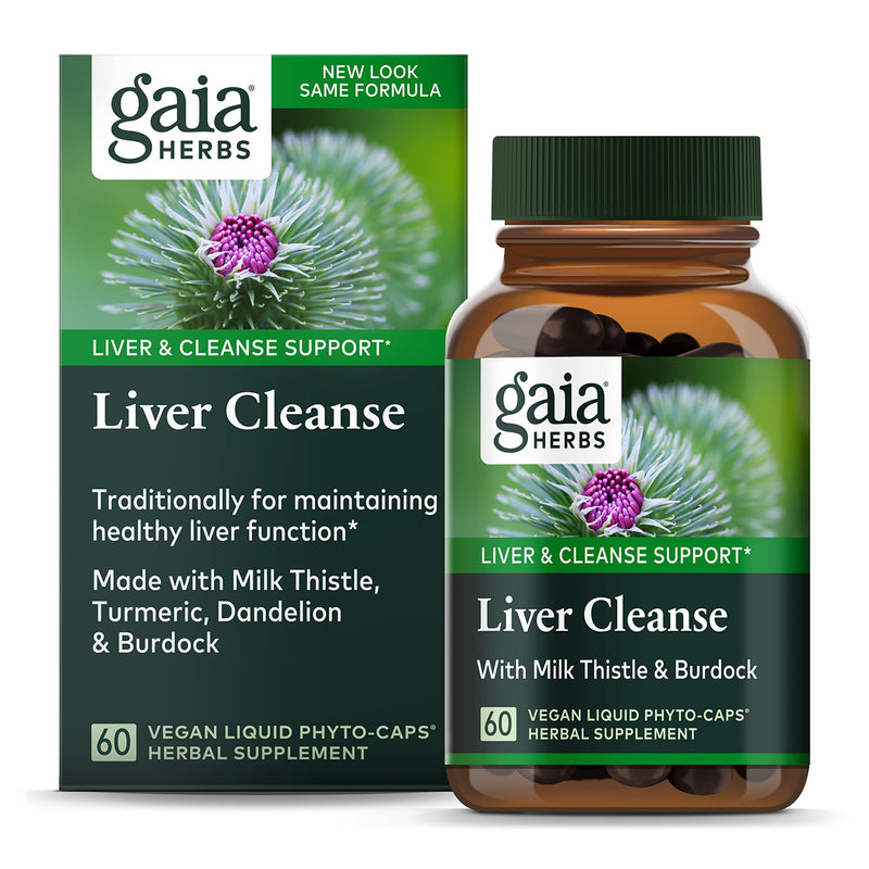 [Australia] - Gaia Herbs Liver Cleanse - Liver Health Support Herbal Supplement with Milk Thistle, Burdock, Turmeric, Dandelion, and More - 60 Vegan Liquid Phyto-Caps (30 Servings) 