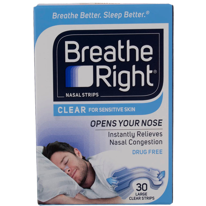 [Australia] - (120 Strips) Breathe Right Nasal Strips Clear Large for Sensitive Skin 
