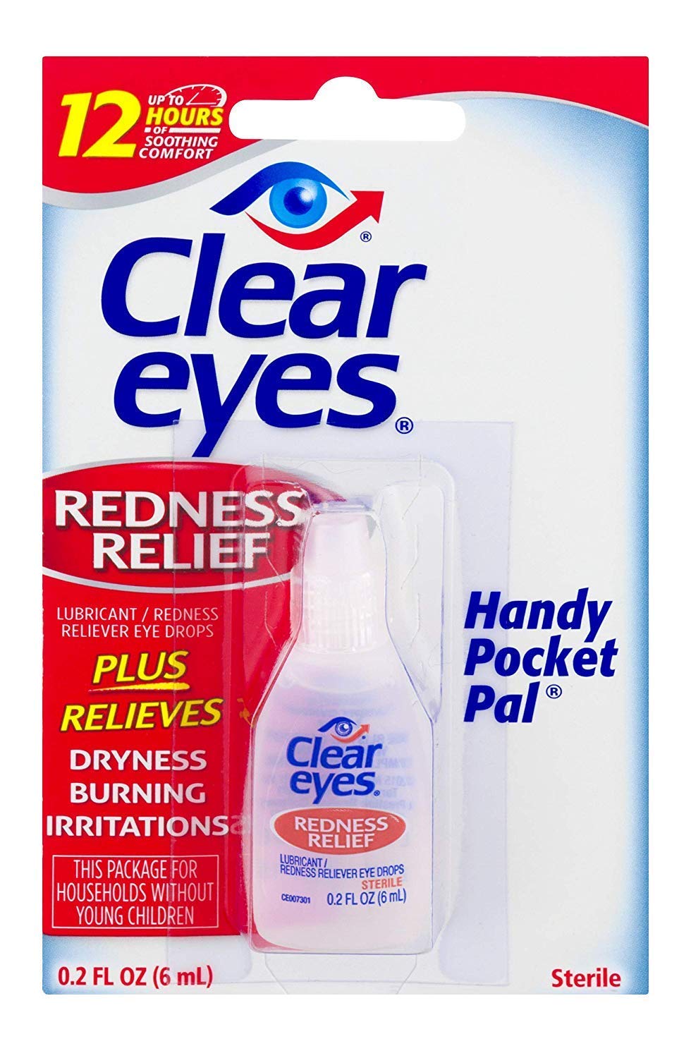 [Australia] - Clear Eyes Eye Drops, Lubricant, Redness Reliever, Handy Pocket Pal 0.2 oz (Pack of 6) 