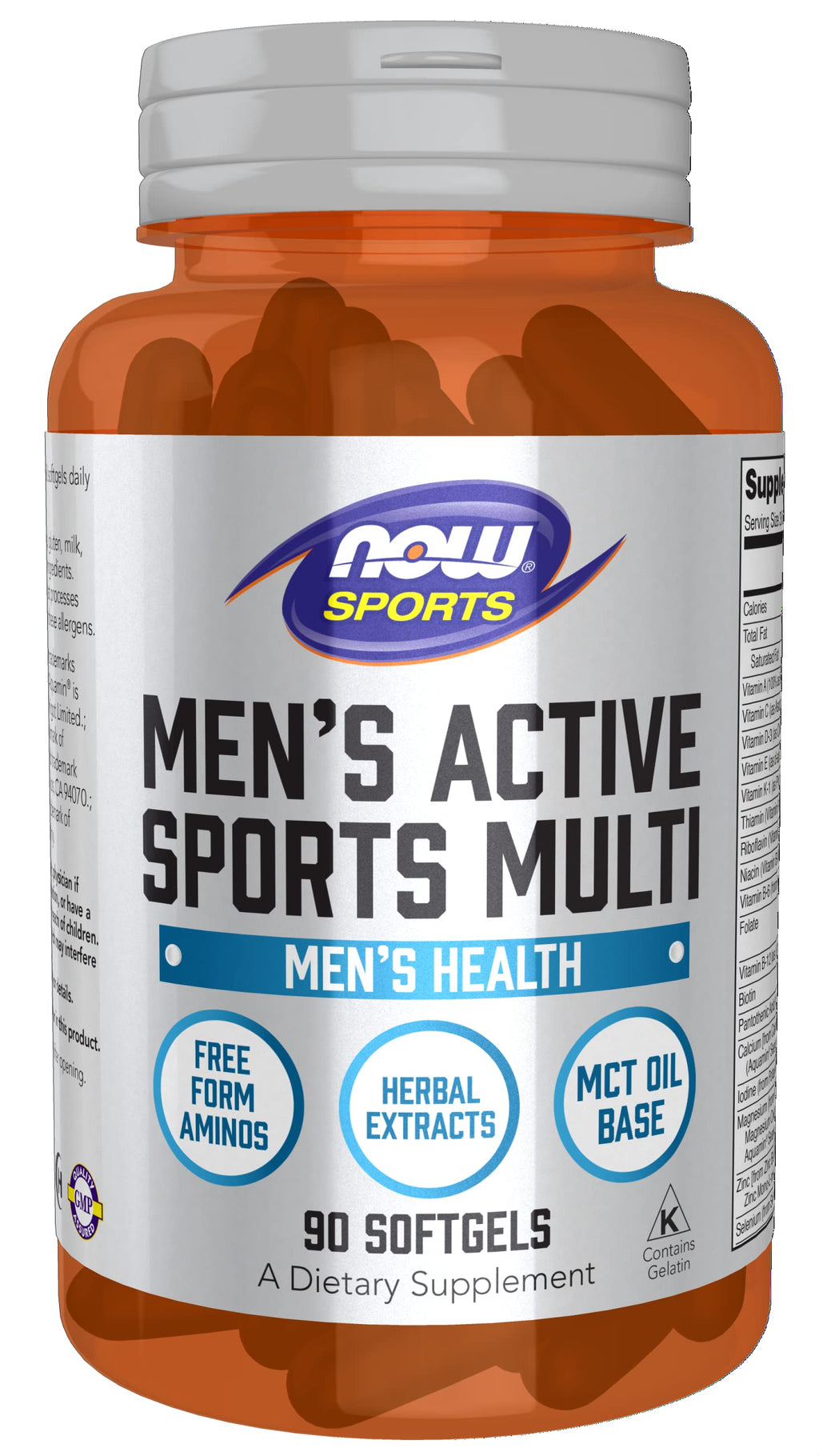 [Australia] - NOW Sports Nutrition, Men's Extreme Sports Multi with Free-Form Amino Acids, ZMA®, Tribulus, MCT Oil, and Herbal Extracts, 90 Softgels 