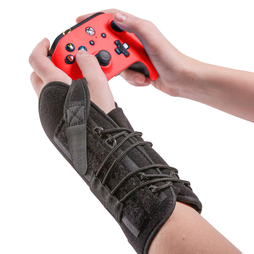 [Australia] - BraceAbility Gaming Wrist Brace - Video Game Support Guard for Console, Laptop, or PC Computer Keyboard and Mouse Gamer with Repetitive Strain Injury (RSI) Pain or Carpal Tunnel Syndrome (Right Hand) Right 