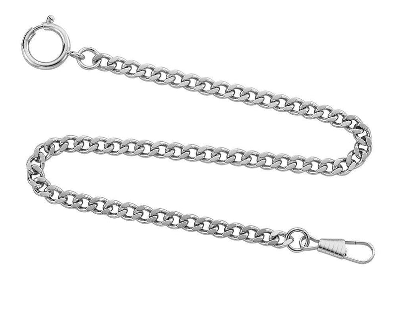 [Australia] - Gotham Silver-Tone Pocket Watch Chain Fob Curb Link 14" # GWCSTLCHAIN 