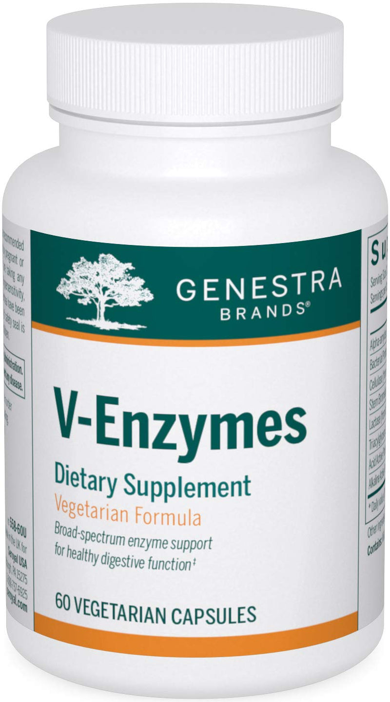 [Australia] - Genestra Brands V-Enzymes | Vegan Digestive Support to Help Lactose Digestion | 60 Capsules 