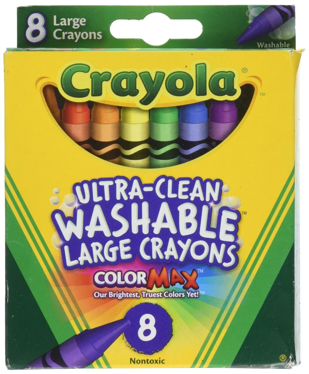 [Australia] - Crayola Washable Crayons, Large, 8 Colors - 2 Packs 8 Count (Pack of 2) 