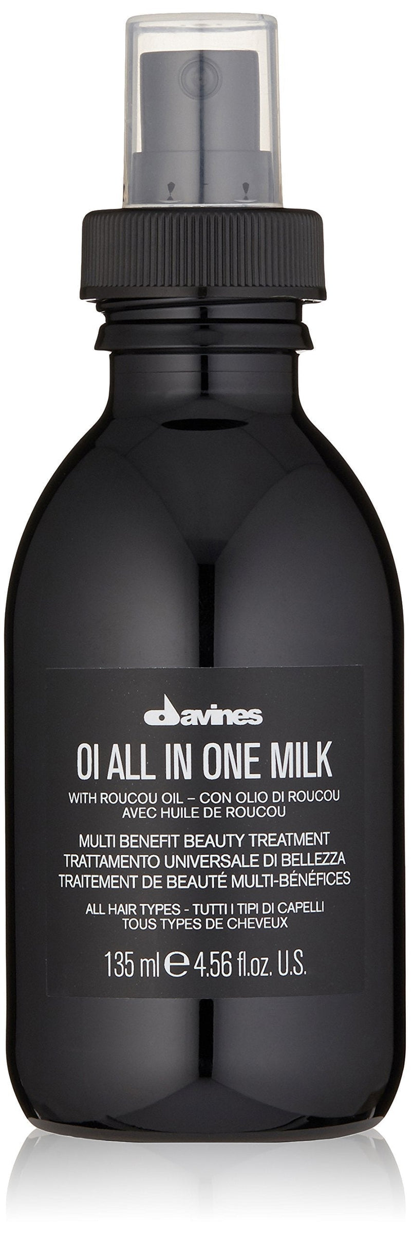 [Australia] - Davines OI All in One Milk | Hair Milk Spray | Powerful Hair Detangler + Heat Protection | Smoothes Frizzy Hair | 4.56 Fl Oz 4.56 Fl Oz (Pack of 1) OI All In One Milk, 4.56 Fl Oz 