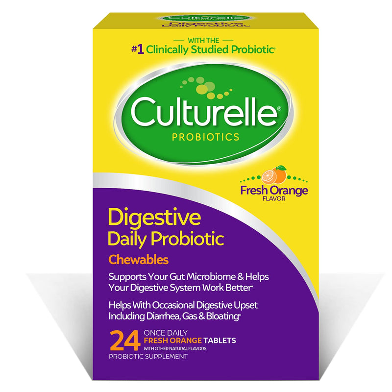 [Australia] - Culturelle Digestive Health Daily Probiotic Chewables, Probiotic For Men and Women, Most Clinically Studied Probiotic Strain, 10 Billion CFU’s, 24 Count 