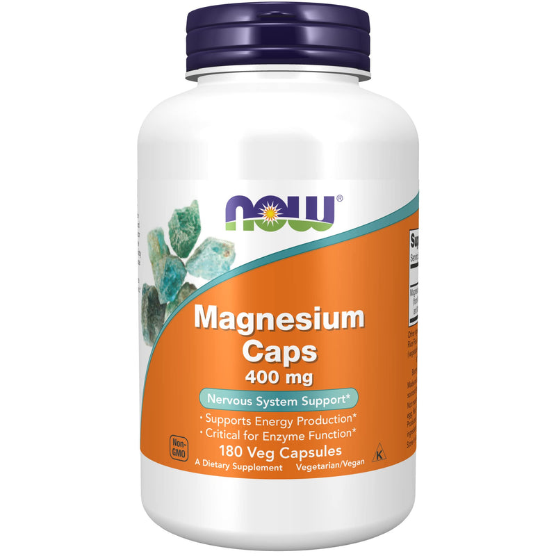 [Australia] - NOW Supplements, Magnesium 400 mg, Enzyme Function*, Nervous System Support*, 180 Veg Capsules 