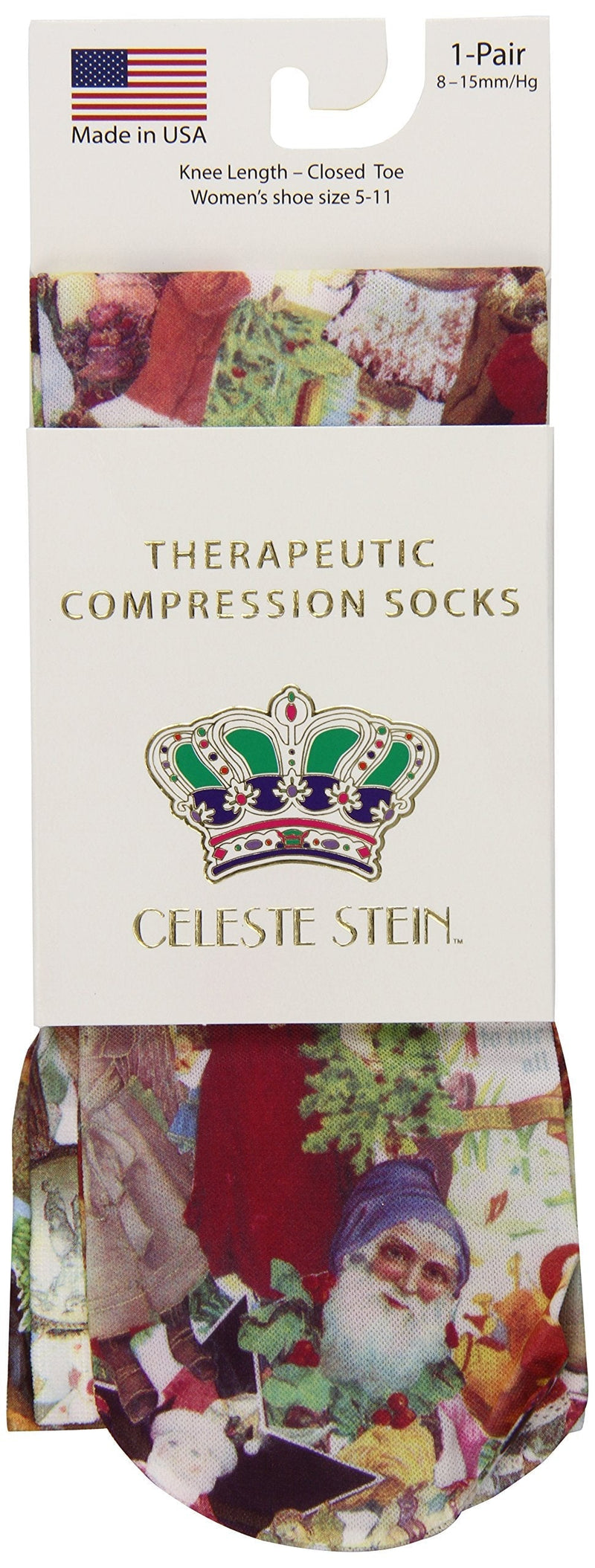 [Australia] - Celeste Stein Therapeutic Compression Socks, Dickins Christmas, 8-15 mmhg, 1-Pair 