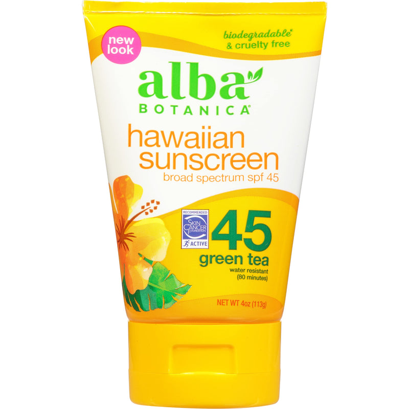 [Australia] - Alba Botanica Sunscreen Lotion, SPF 45, Green Tea, 4 Oz Green Tea (SPF 45) 