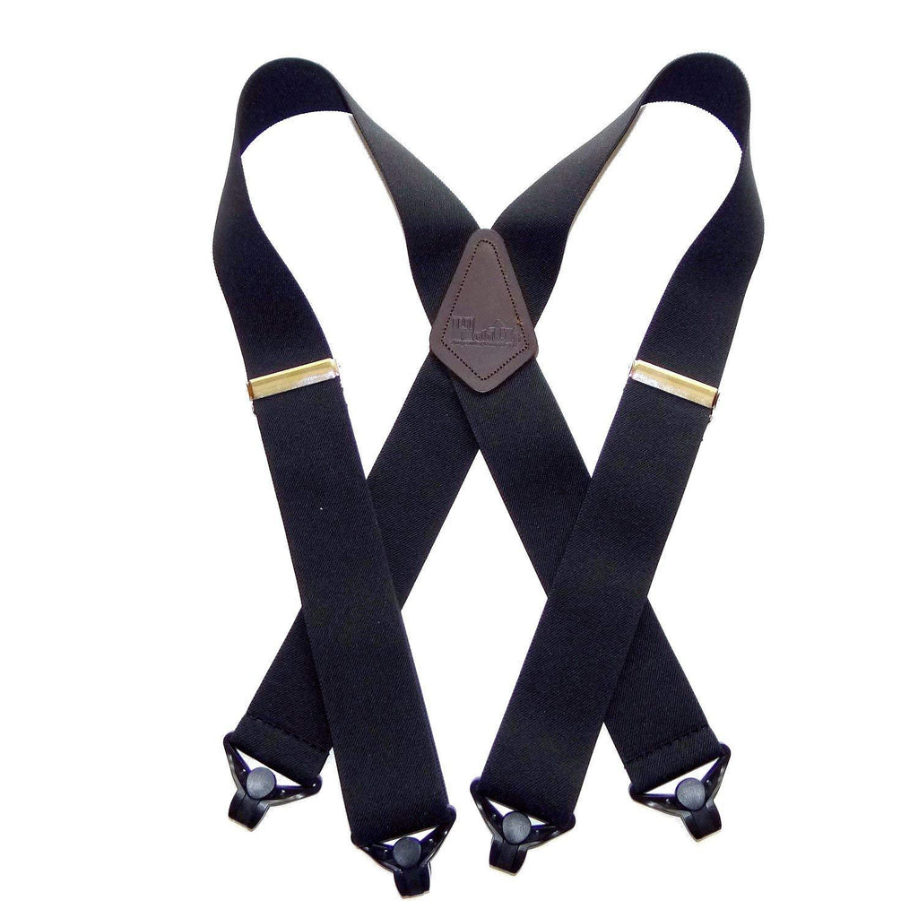 [Australia] - Holdup X-back Heavy Duty 2" Wide Graphite Black Suspenders with Patented jumbo Gripper Clasps 