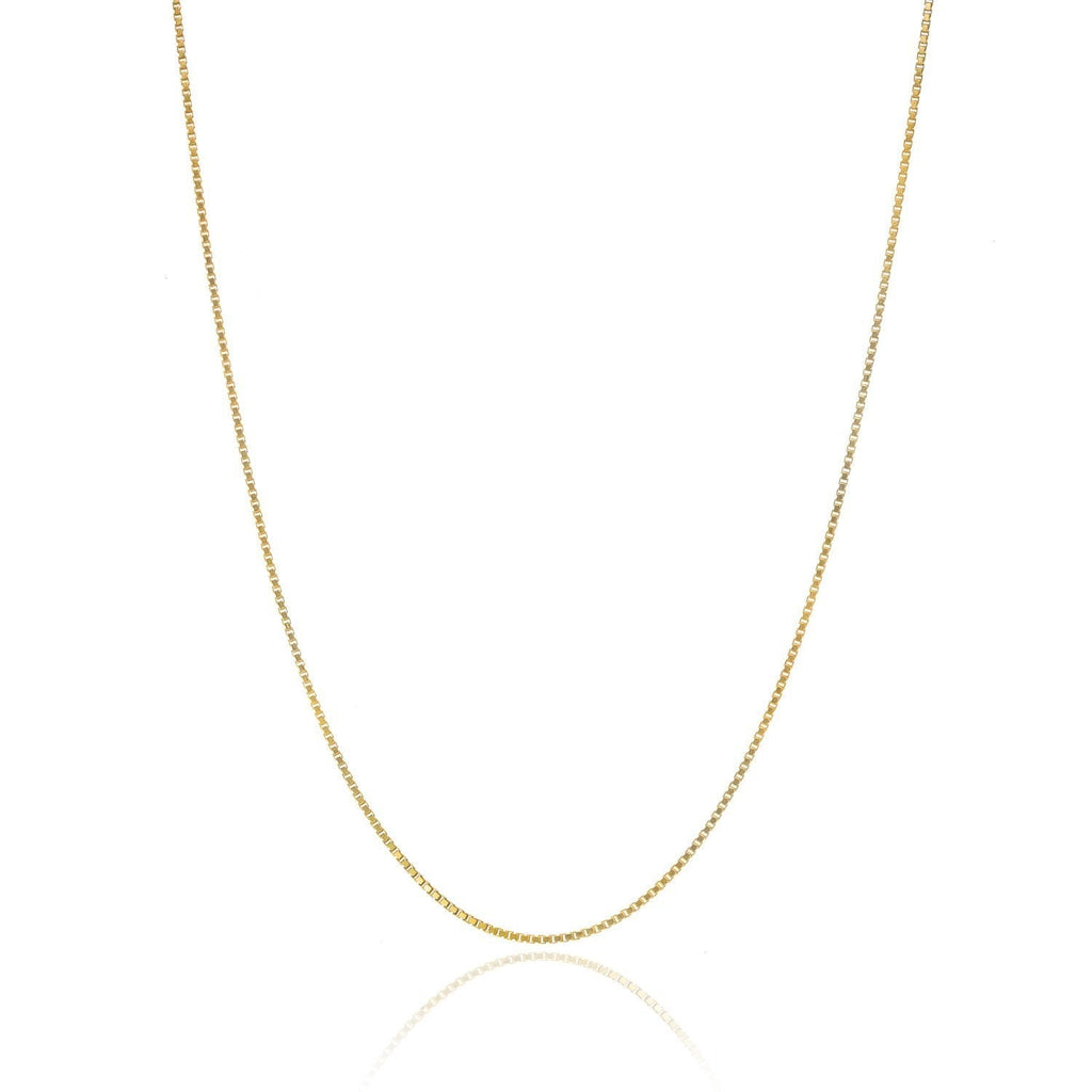 [Australia] - Bling For Your Buck 18K Gold Over Sterling Silver .8mm Thin Italian Box Chain Necklace 14" - 40" 16.0 Inches 