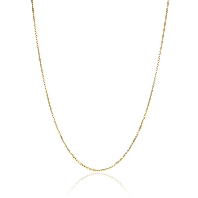 [Australia] - Bling For Your Buck 18K Gold Over Sterling Silver .8mm Thin Italian Box Chain Necklace 14" - 40" 16.0 Inches 