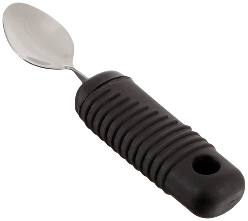 [Australia] - Sammons Preston Sure Grip Bendable Teaspoon, Bendable Stainless Steel Spoon with 4" Long Thick Rubber Handle with Good Grips, Eating Aid for Arthritis, Weak Grip, Stroke Impairments, and Disabilities 