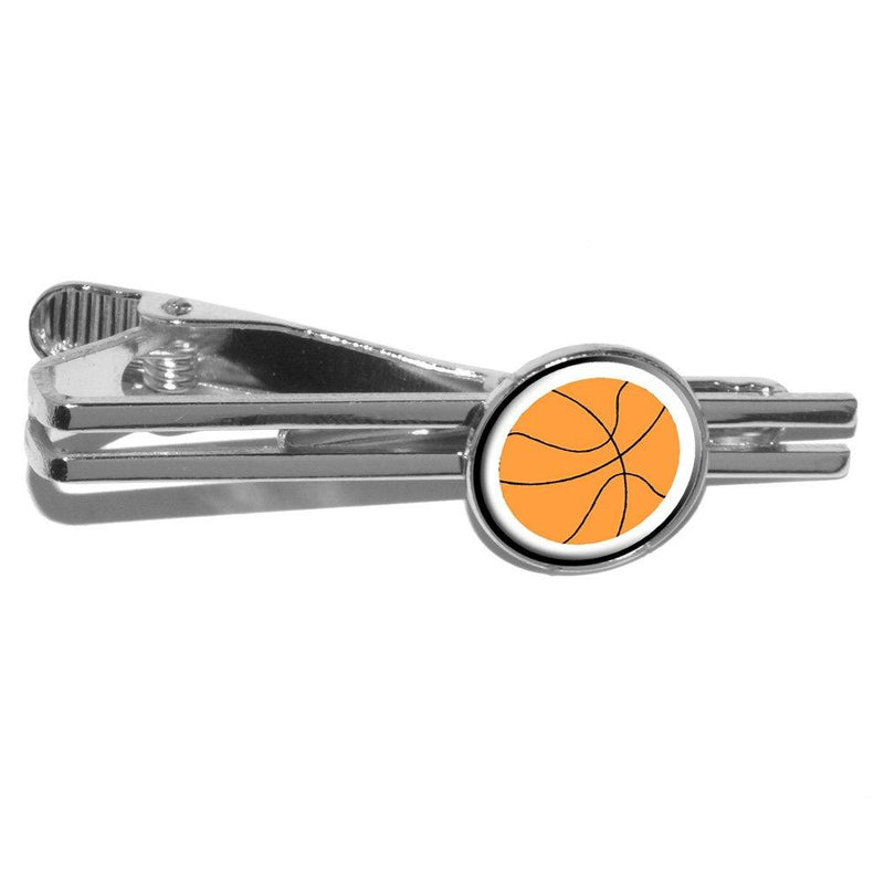 [Australia] - Basketball Round Tie Bar Clip Clasp Tack - Silver 