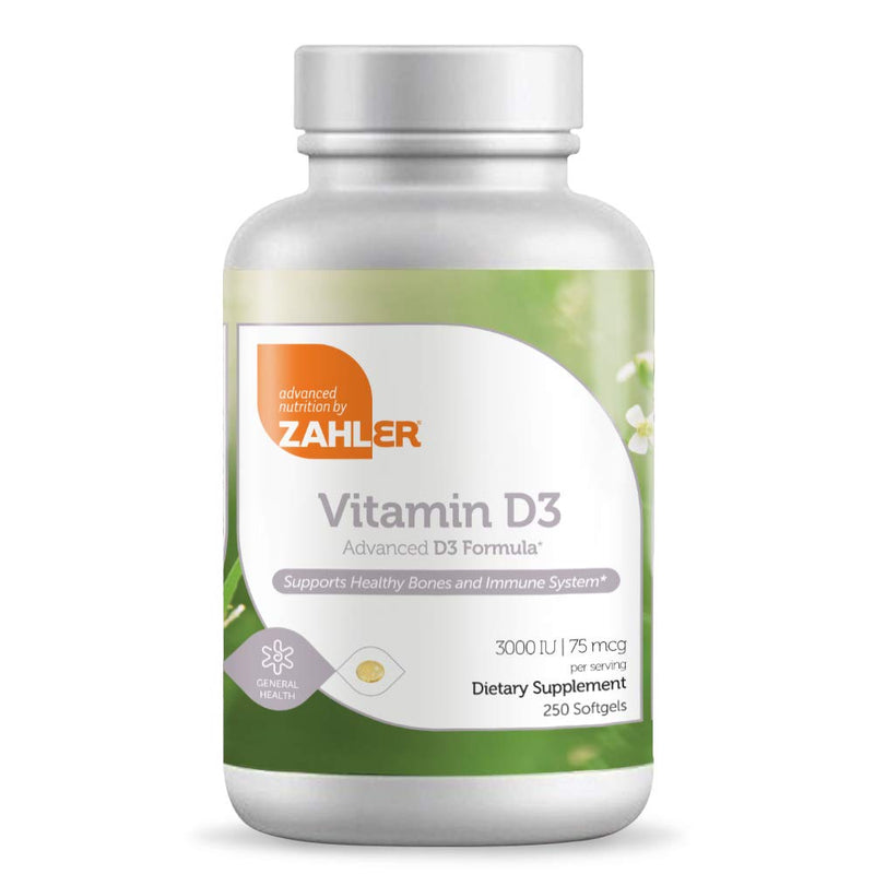 [Australia] - Zahler Vitamin D3 3000IU, Vitamin D3 Supplement 3,000 IU, Certified Kosher (250 Softgels) 250 Count (Pack of 1) 