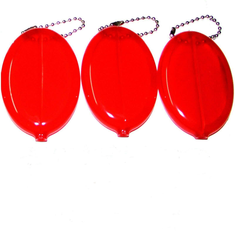 [Australia] - 3 Red Coin Purses | Multi-Purpose Holds Keys & Small items | Made in USA 3 Coin Purses 