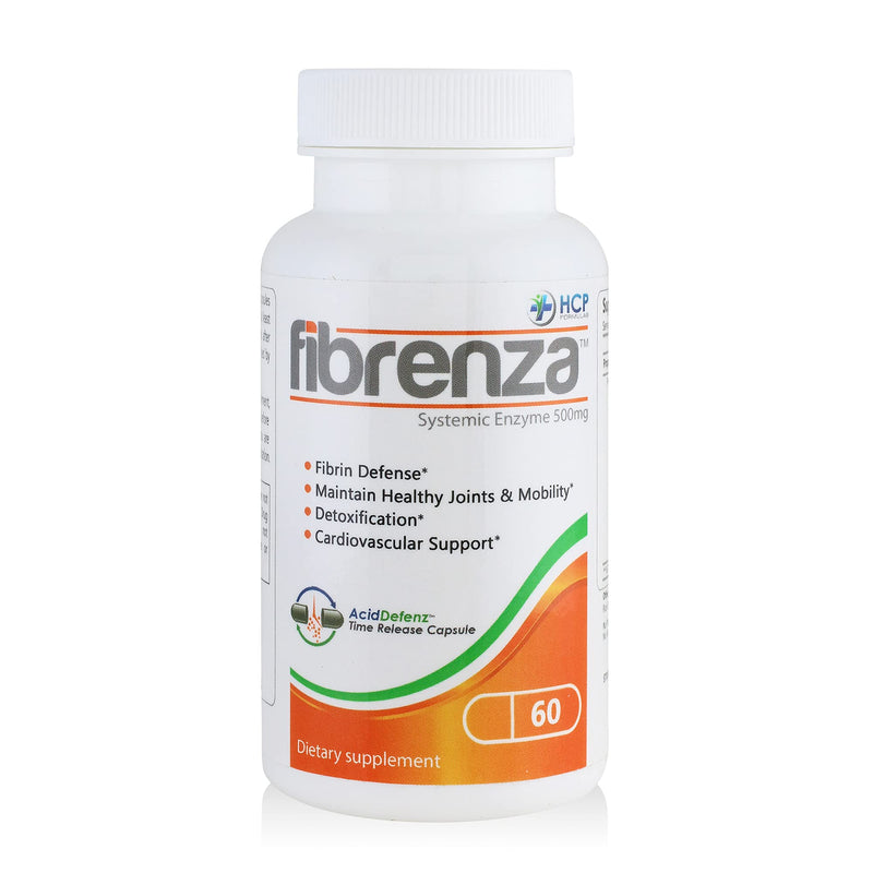 [Australia] - HCP Formulas - Fibrenza - Systemic Enzyme Complex with Fibrinolytic & Proteolytic Enzymes - Fibrin Defense, Inflammation & Cardiovascular Support - Vegetarian - Dietary Supplement - 60 Caps 