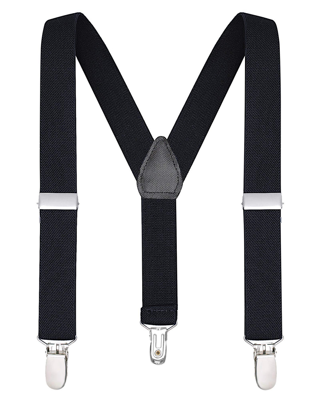 [Australia] - Buyless Fashion Adjustable Suspenders for Kids Toddlers Baby Elastic Solid Color 1 Inch - Y Back Design 22 Inch/7 Months - 3 Years Black 