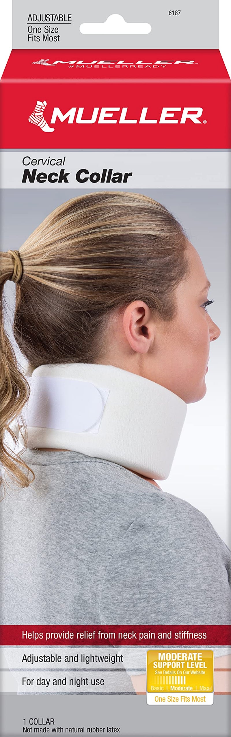 [Australia] - Mueller Sports Medicine Cervical Collar Neck Brace, White, One Size 
